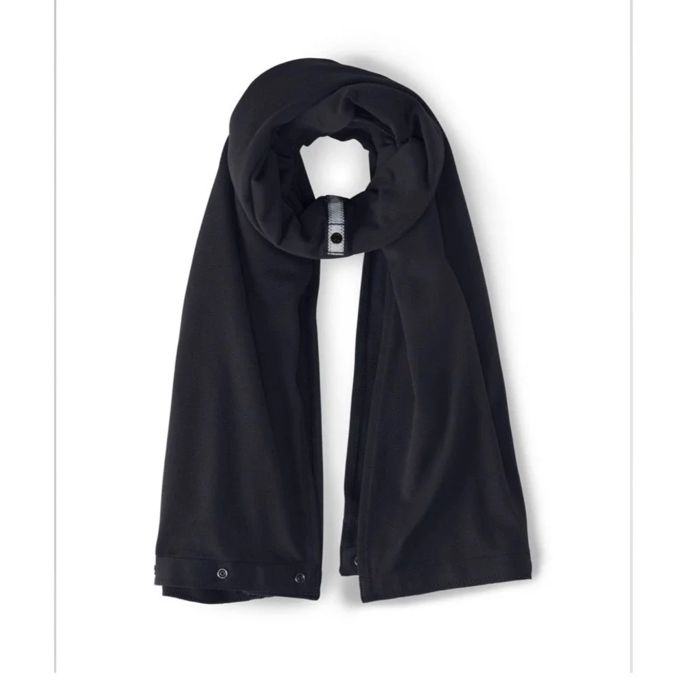 Lululemon Vinyasa Scarf Black Rulu Snap Wrap Multi Way Infinity Scarf size OS